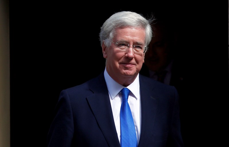 © Reuters. Britain's Defence Secretary Michael Fallon leaves after a cabinet meeting at number 10 Downing Street, in central London