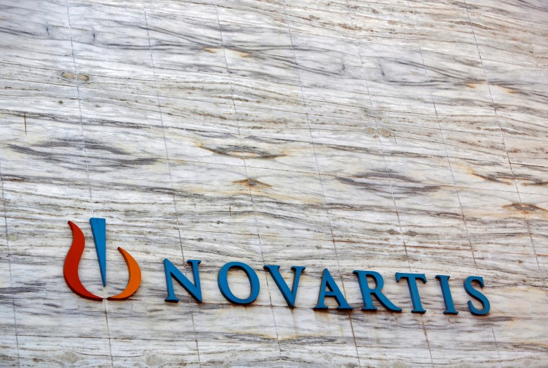 © Reuters. A Novartis logo is pictured on its headquarters building in Mumbai