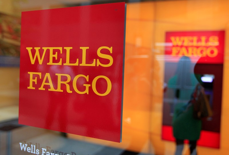 © Reuters. A Wells Fargo sign is seen outside a banking branch in New York