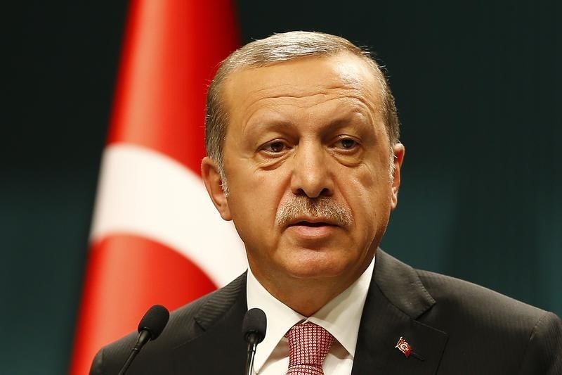 © Reuters. Presidente turco Tayyip Erdogan faz discurso em Ancara