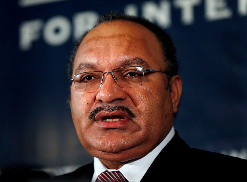 © Reuters. Papua New Guinea's Prime Minister Peter O'Neill makes an address to the Lowy Institute in Sydney