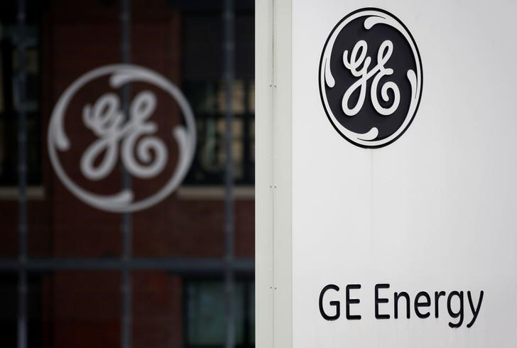 © Reuters. The logo of US conglomerate General Electric is pictured at the company's site in Belfort