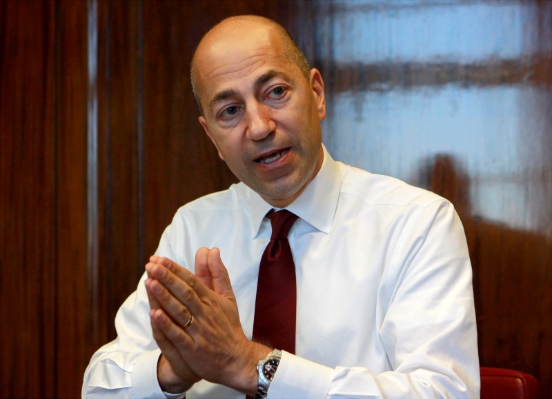 © Reuters. Chief Executive Officer of Arsenal Gazidis gestures during an interview with Reuters in his office in London