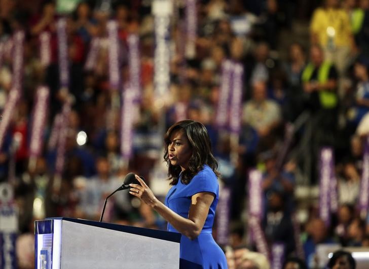 © Reuters. Primeira-dama dos EUA, Michelle Obama, durante discurso na Convenção Nacional Democrata