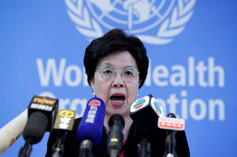 © Reuters. Director General of the WHO Margaret Chan attends a news conference in Beijing