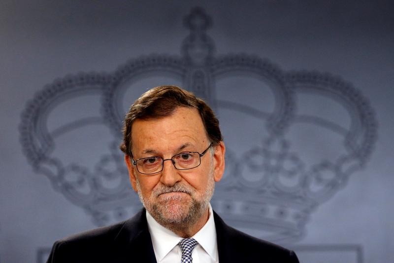 © Reuters. Il premier spagnolo ad interim, Mariano Rajoy