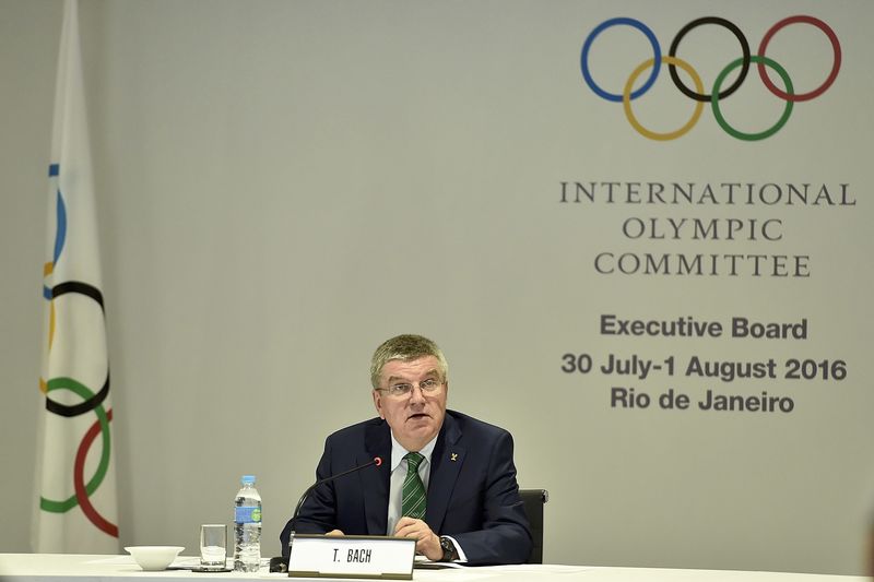 © Reuters. IOC President Thomas Bach during the IOC Executive Board Meeting in Rio