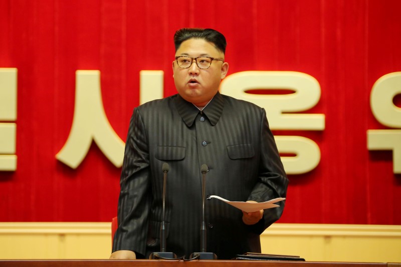 © Reuters. North Korean leader Kim Jong Un guides the 3rd Meeting of Activists of the Korean People's Army (KPA) in the Movement for Winning the Title of O Jung Hup-led 7th Regiment in this undated photo released by North Korea's Korean Central News Agency