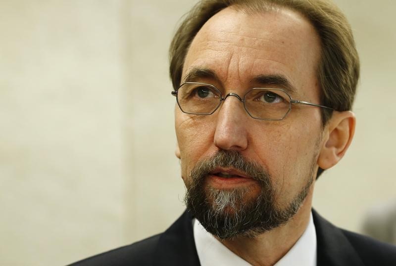 © Reuters. United Nations High Commissioner for Human Rights Al Hussein arrives for the 31st session of the Human Rights Council in Geneva