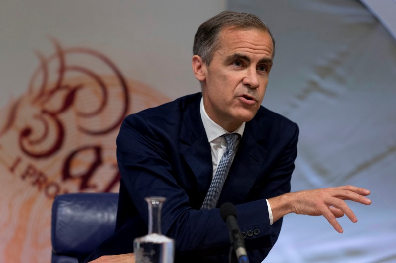 © Reuters. Presidente do banco central britânico, Mark Carney, durante evento em Londres