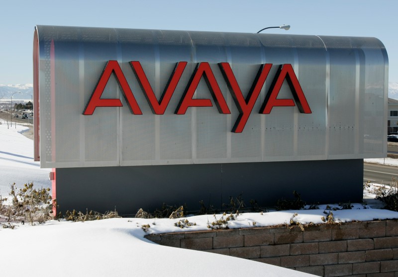 © Reuters. The sign at Avaya Inc. offices and lab in Westminster, Colorado is seen