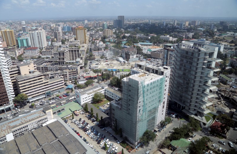 © Reuters. A general picture shows the skyline of Tanzania's port cty of Dar es Salaam