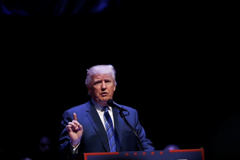 © Reuters. Candidato republicano à Presidência dos Estados Unidos, Donald Trump, em evento de campanha em Portland, EUA