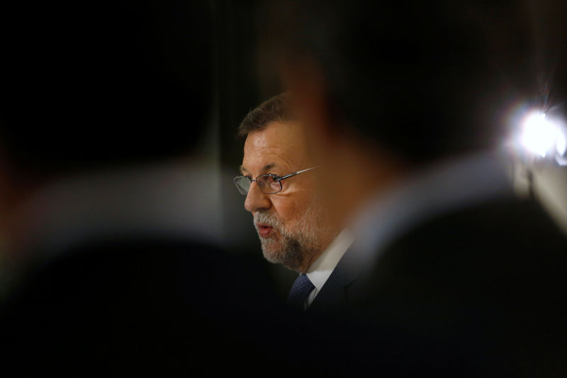 © Reuters. Primeiro-ministro interino da Espanha, Mariano Rajoy, durante evento em Madri