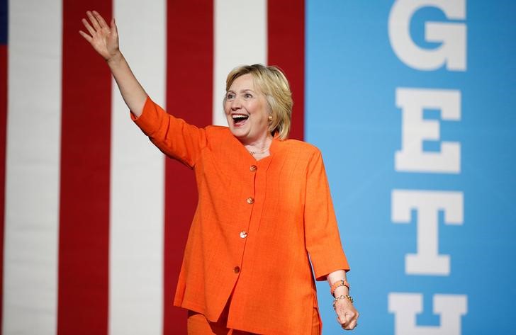 © Reuters. Candidata democrata à Presidência dos Estados Unidos, Hillary Clinton, durante evento de campanha na Flórida, EUA