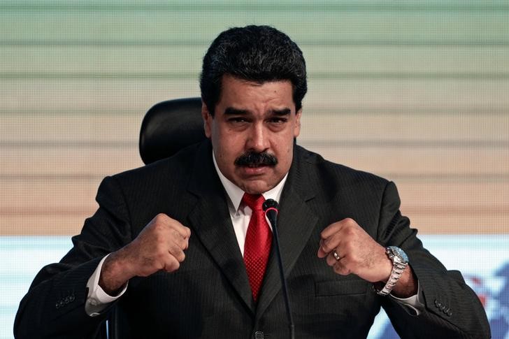 © Reuters. Presidente da Venezuela, Nicolás Maduro, durante reunião com representantes de mineradoras venezuelanas e internacionais, em Caracas