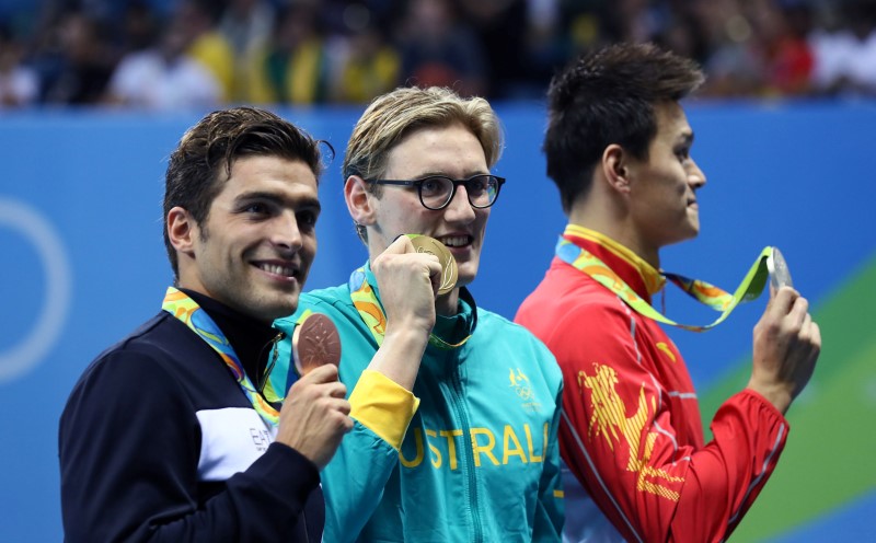 © Reuters. Swimming - Men's 400m Freestyle Victory Ceremony