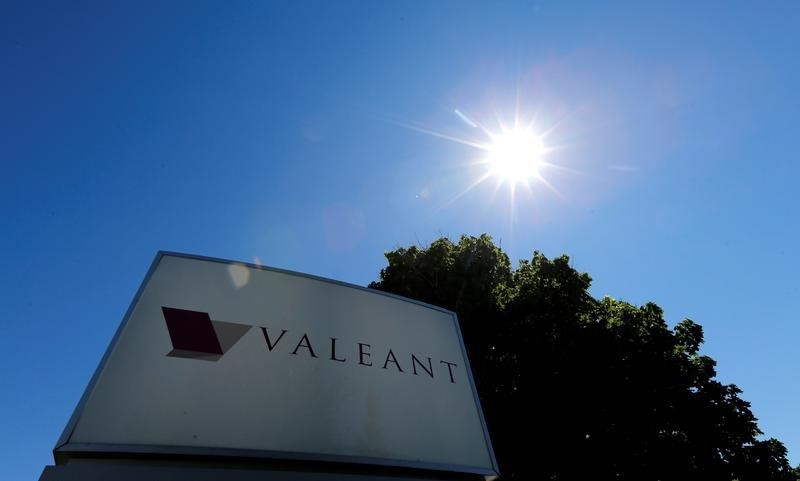 © Reuters. A sign for the headquarters of Valeant Pharmaceuticals International Inc is seen in Laval Quebec