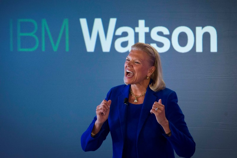 © Reuters. IBM Chairwoman and CEO Rometty speaks at an IBM Watson event in lower Manhattan, New York