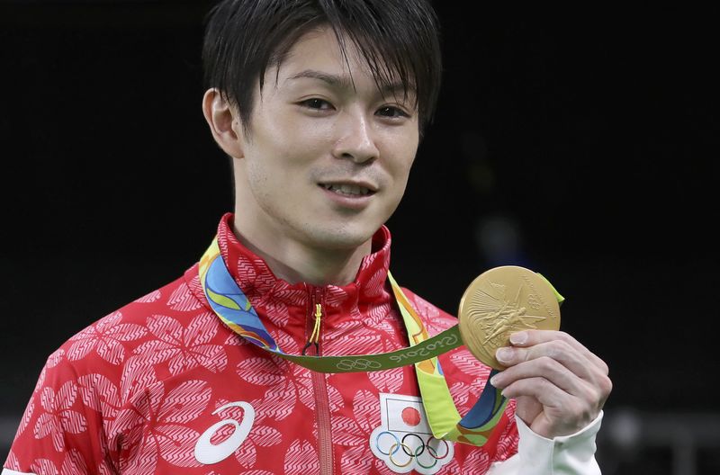 © Reuters. 2016 Rio Olympics - Artistic Gymnastics - Men's Individual All-Around Victory Ceremony