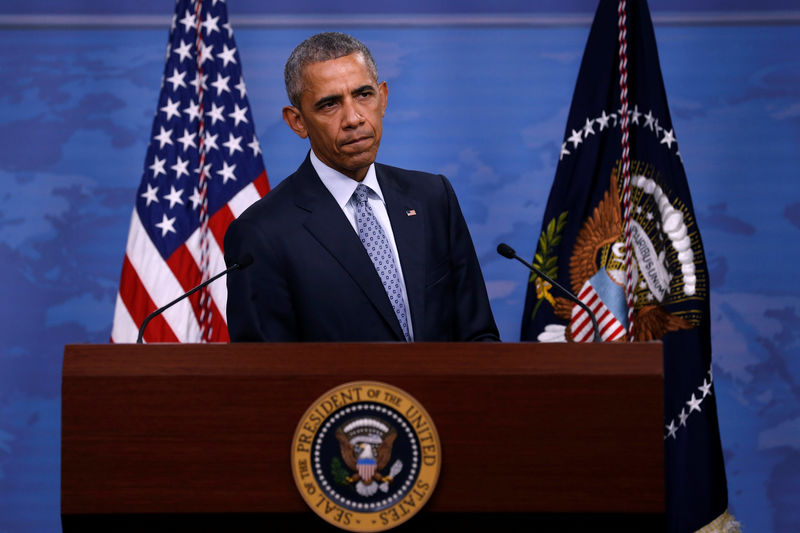 © Reuters. Obama holds a news conference at the Pentagon in Arlington, Virginia, U.S.