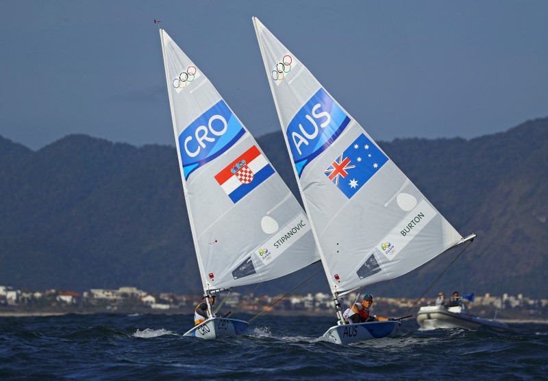 © Reuters. Sailing - Men's One Person Dinghy - Laser - Race 09/10