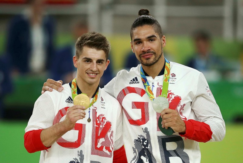 © Reuters. 2016 Rio Olympics - Artistic Gymnastics - Men's Pommel Horse Victory Ceremony