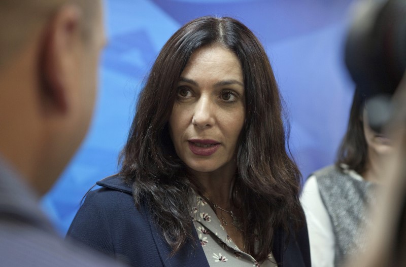 © Reuters. Israel's Culture Minister Regev arrives to cabinet meeting in Jerusalem