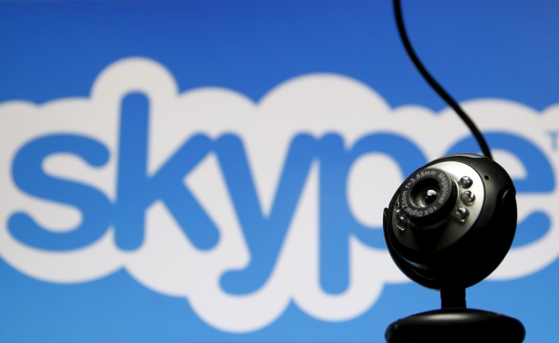 © Reuters. A web camera is seen in front of a Skype logo in this photo illustration taken in Zenica