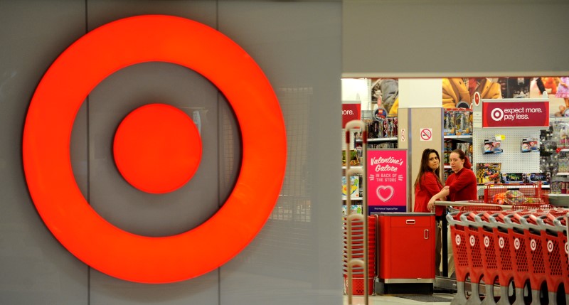 © Reuters. File photo of employees working at a Target store at St. Albert