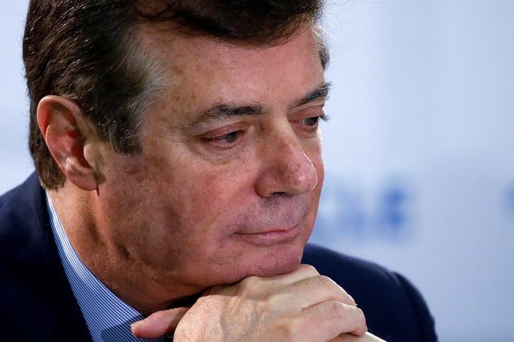 © Reuters. Donald Trump's campaign chair and convention manager Paul Manafort appears at a press conference at the Republican Convention in Cleveland