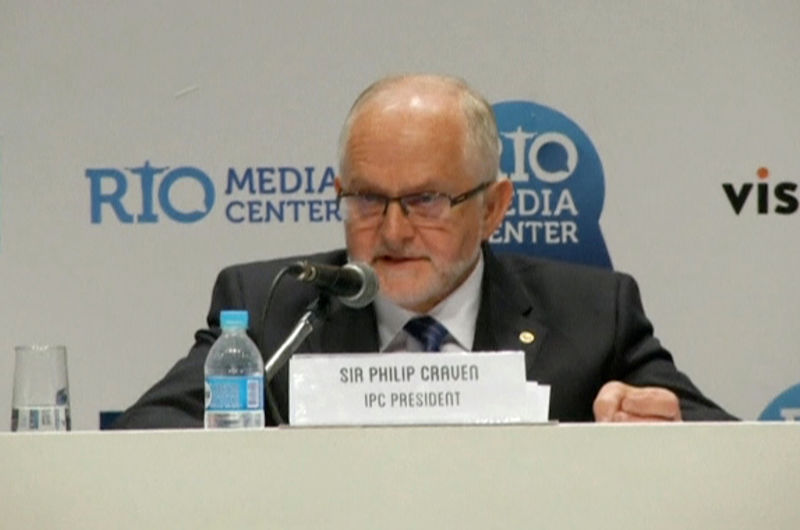 © Reuters. International Paralympic Committee (IPC) President Philip Craven speaks during a news conference in Rio de Janeiro