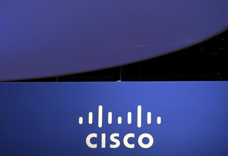 © Reuters. File photo of the Cisco Systems logo is seen as part of a display at the Microsoft Ignite technology conference in Chicago