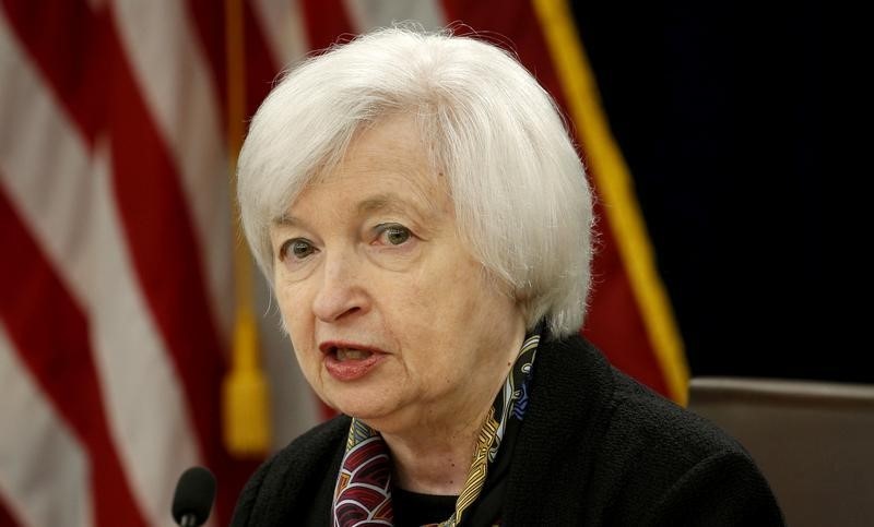 © Reuters. Federal Reserve Chair Janet Yellen holds a news conference in Washington