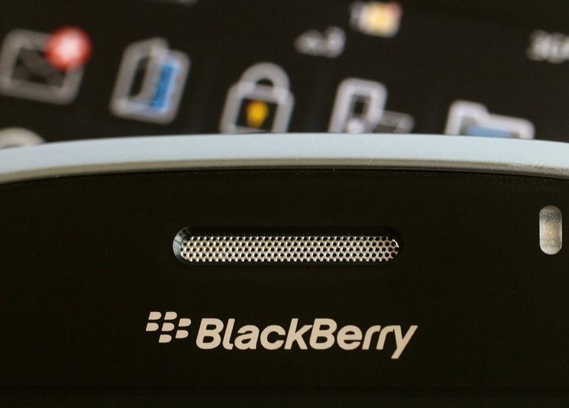© Reuters. An illustrative photo shows Blackberry smartphone