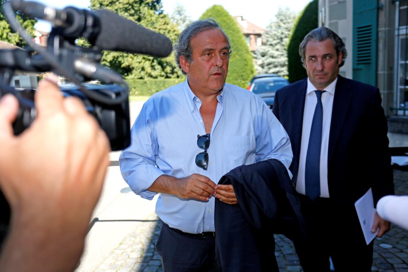 © Reuters. Former UEFA President Michel Platini leaves the Court of Arbitration for Sport (CAS) after being heard in the arbitration procedure involving him and FIFA in Lausanne