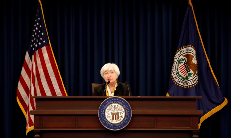 © Reuters. Federal Reserve Chair Janet Yellen holds a press conference in Washington
