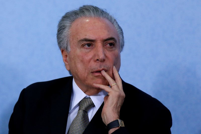 © Reuters. Temer, em cerimônia no Palácio do Planalto