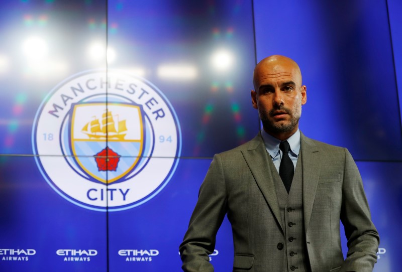 © Reuters. Manchester City - Pep Guardiola Press Conference