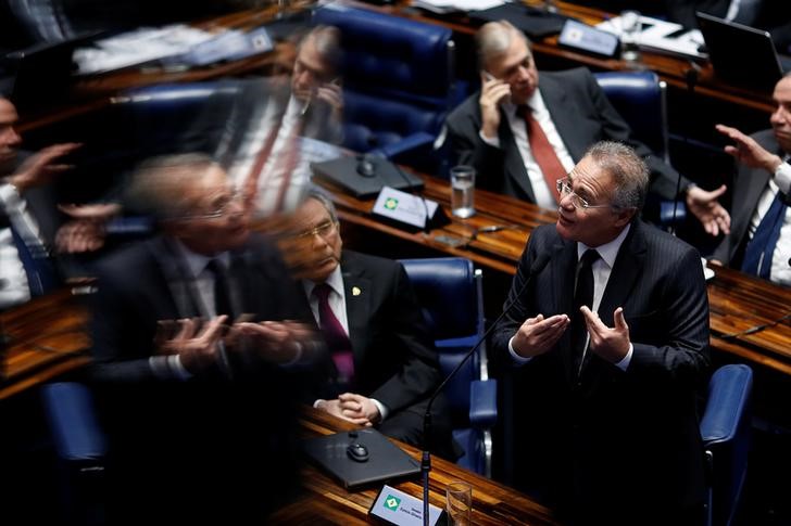 © Reuters. Renan Calheiros em sessão de julgamento de impeachment