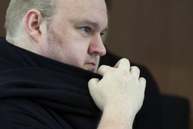 © Reuters. German tech entrepreneur Kim Dotcom appears in an Auckland court