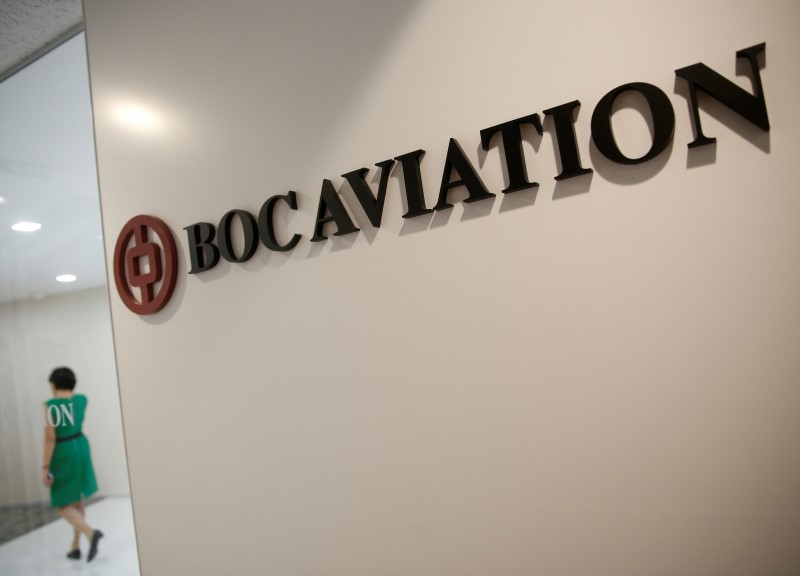 © Reuters. A BoC Aviation signage at their office in Singapore