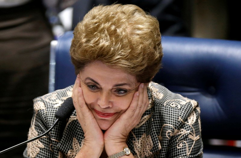 © Reuters. Dilma, durante sessão do impeachment no Senado