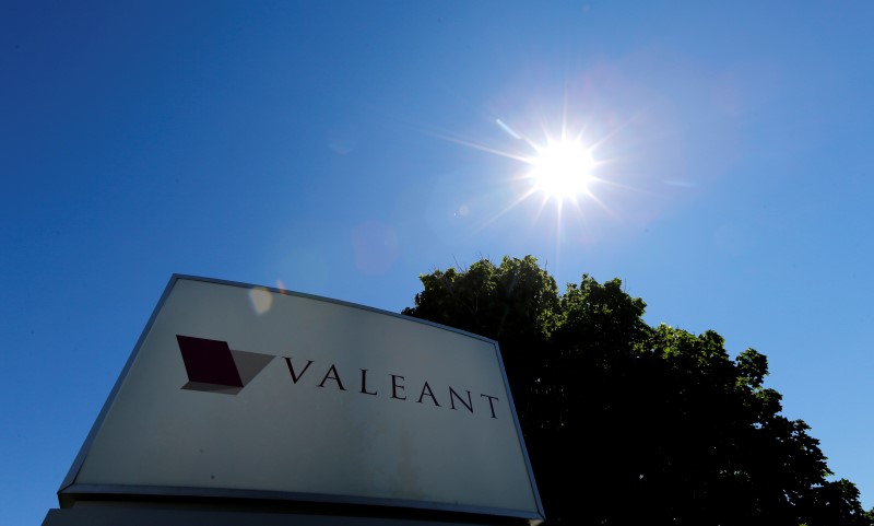 © Reuters. A sign for the headquarters of Valeant Pharmaceuticals International Inc is seen in Laval Quebec