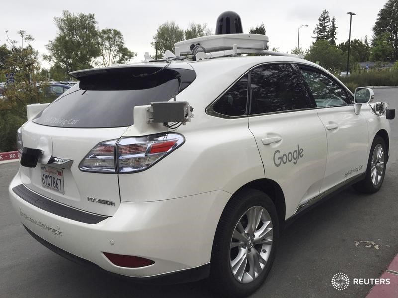 © Reuters. A Lexus version of a Google Self Driving car is shown in Moutain View