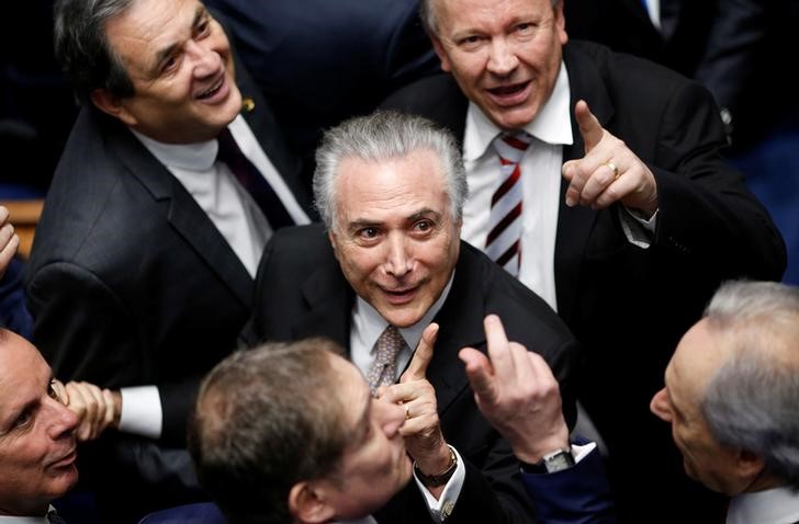 © Reuters. Michel Temer durante cerimônia no Senado