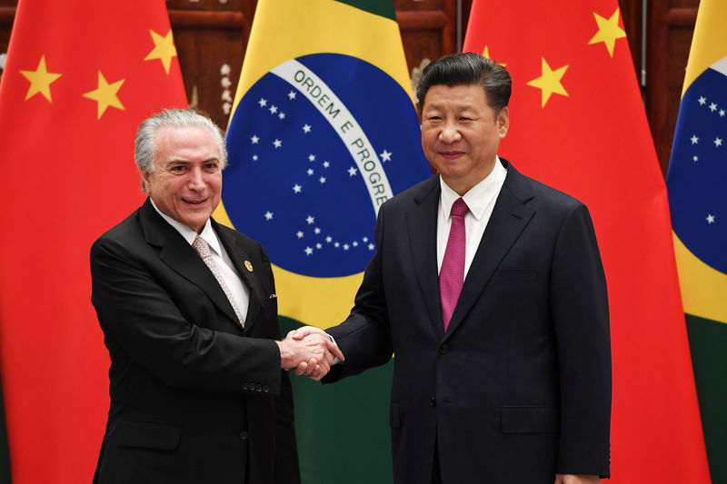 © Reuters. Presidente Michel Temer durante encontro com presidente da China, Xi Jinping, em Hangzhou