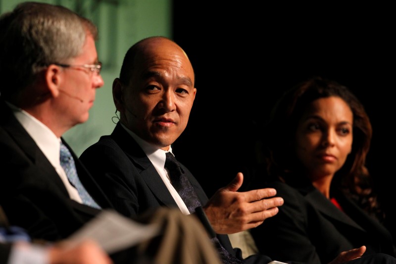 © Reuters. Okada, co-founder and chief investment officer for Highland Capital Management L.P., participates in a panel discussion during the Skybridge Alternatives Conference in Las Vegas