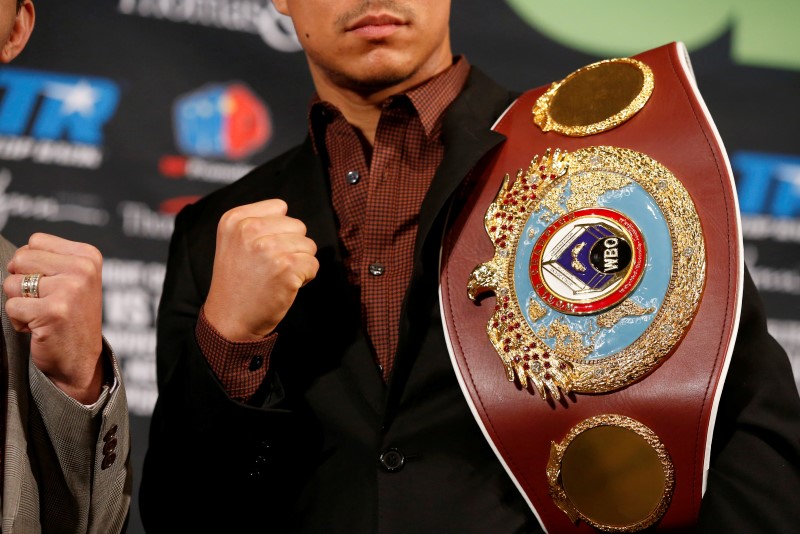 © Reuters. Jessie Vargas during the press conference
