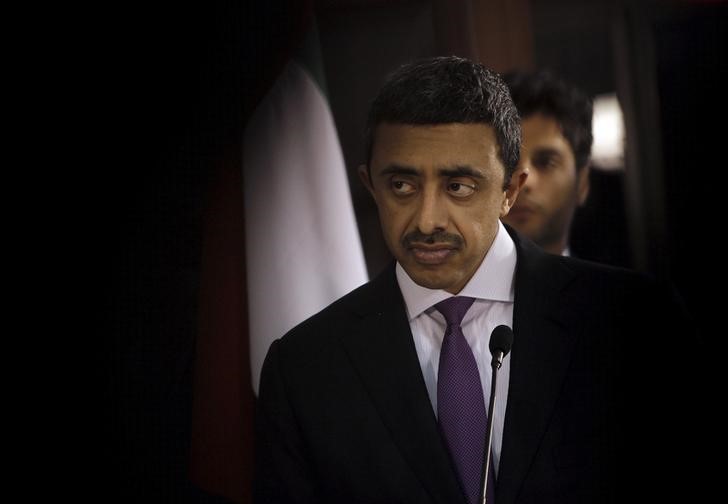 © Reuters. Ministro das Relações Exteriores dos Emirados Árabes Unidos, xeique Abdullah bin Zayed Al Nahyan